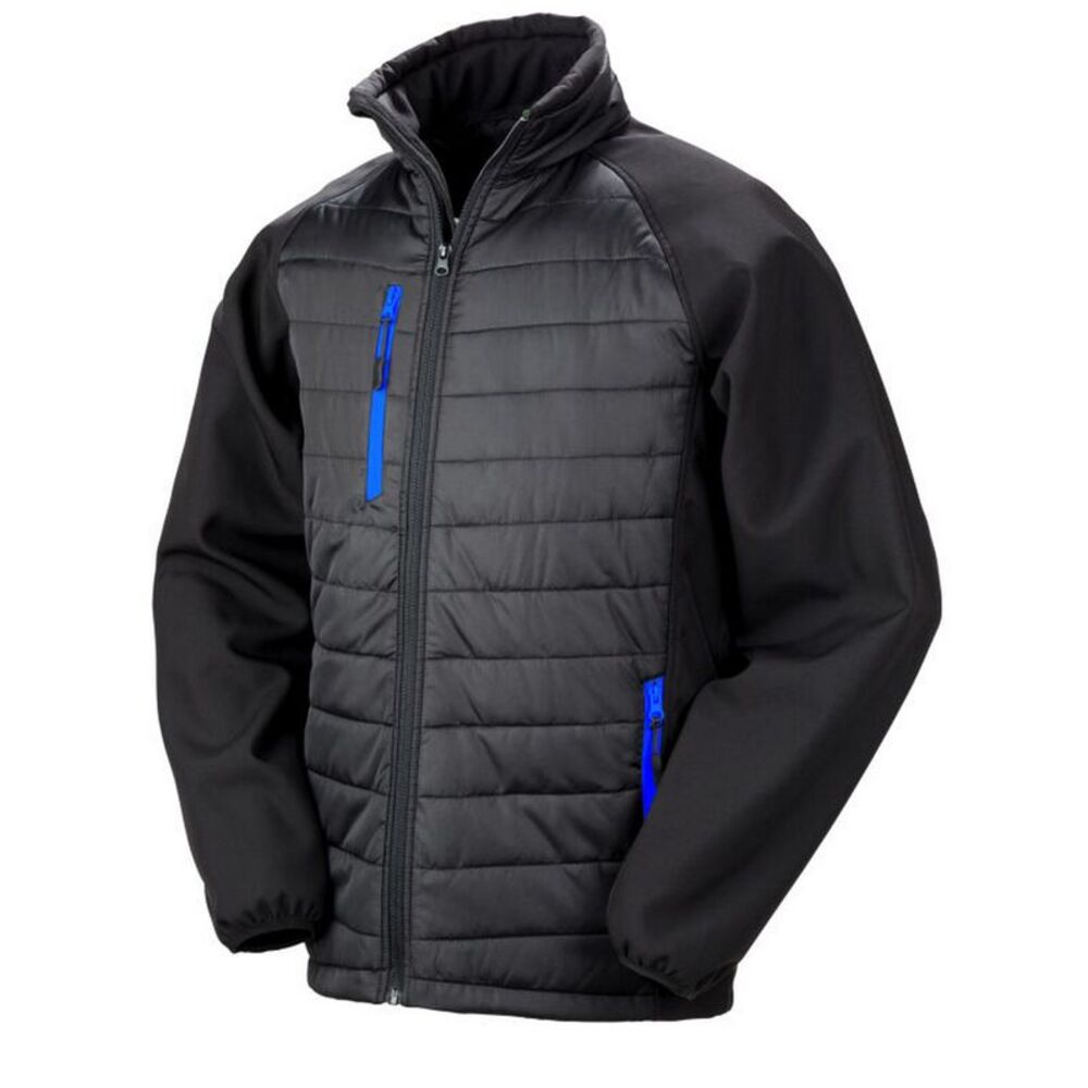 Result Womens/Ladies Compass Soft Shell Jacket / Black/Royal Blue